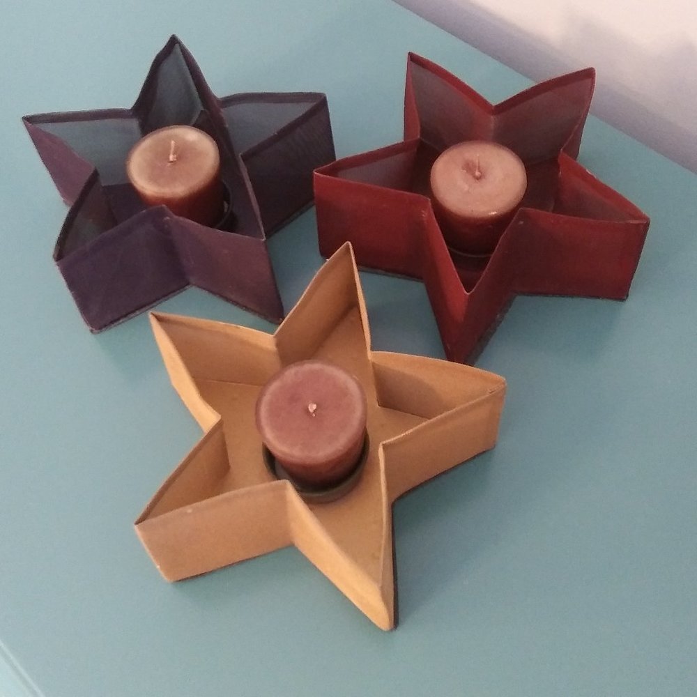 Pier 1 Star Shaped Tea Light Holders Set of 3